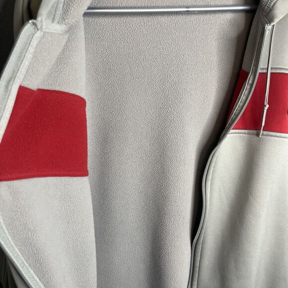 Nike Air Men's Size XL Gray and Red Fleece Lining Zip-Up Hoodie‎ Fits Like 3XL - Picture 5 of 11